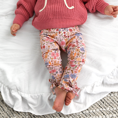Gigi and Max: Meadow Floral Bunny Bow Leggings