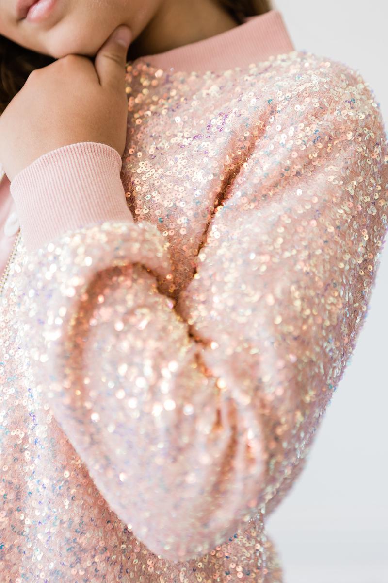 Mila & Rose:  Peach Sequin Jacket SHIPS SEPARATELY