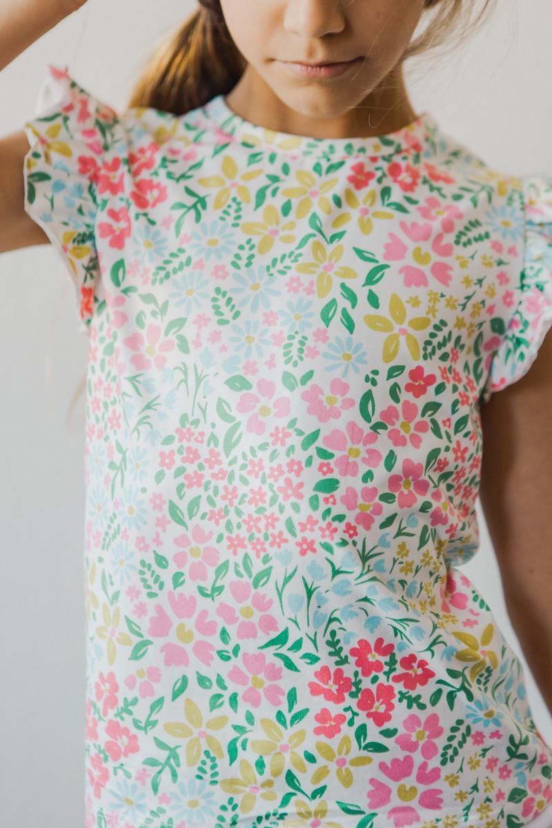 Mila & Rose:  Daffodils S/S Ruffle Tee SHIPS SEPARATELY