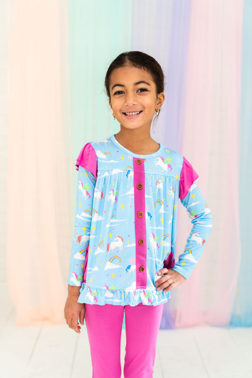 Laree + Co: Sage Bamboo Long Sleeve Peplum + Legging Set