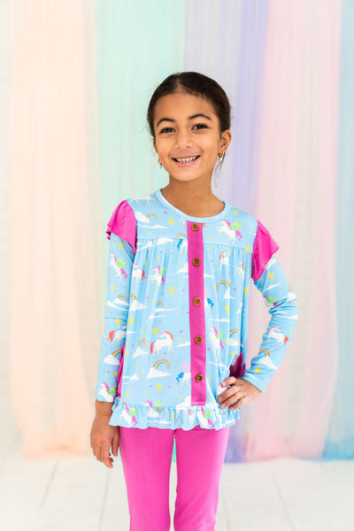 Laree + Co: Sage Bamboo Long Sleeve Peplum + Legging Set