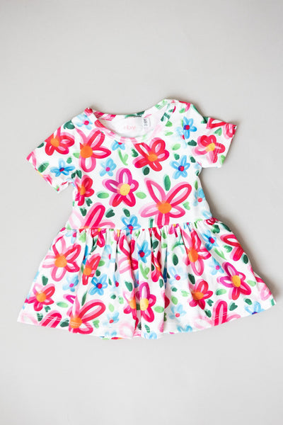 Mila & Rose:  Neon Floral S/S Twirl Bodysuit SHIPS SEPARATELY