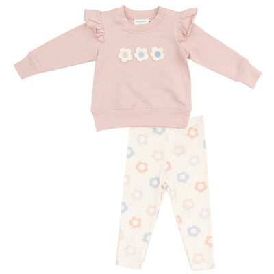 Angel Dear Ruffle Sweatshirt and Leggings: Daisy Pop