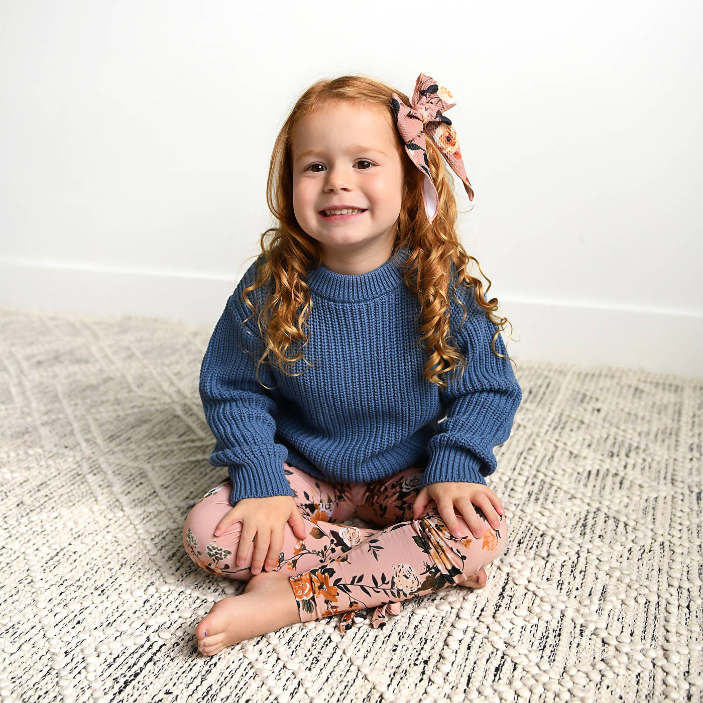 Gigi and Max Bow Leggings: Flora Light Pink