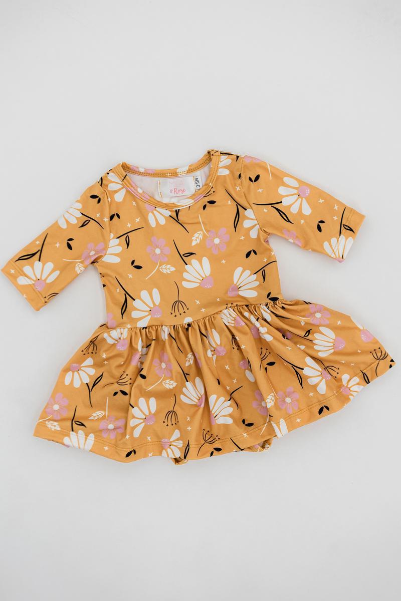 Mila & Rose:  Dandelions in Fall Twirl Bodysuit SHIPS SEPARATELY