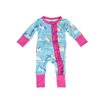 Laree + Co:  Sage Bamboo Ruffle Convertible Footie