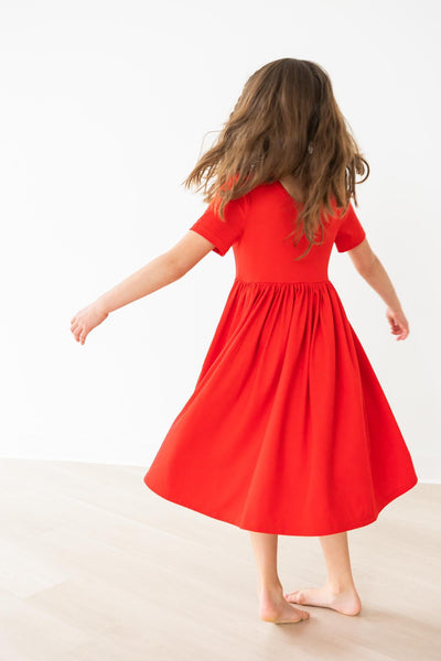 Mila & Rose:  Red S/S Pocket Twirl Dress SHIPS SEPARATELY