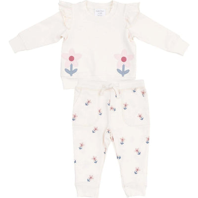 Angel Dear Ruffle Sweatshirt and Jogger: Danish Daisy