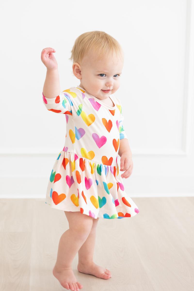 Mila & Rose:  Lotta Love 3/4 Sleeve Twirl Bodysuit SHIPS SEPARATELY