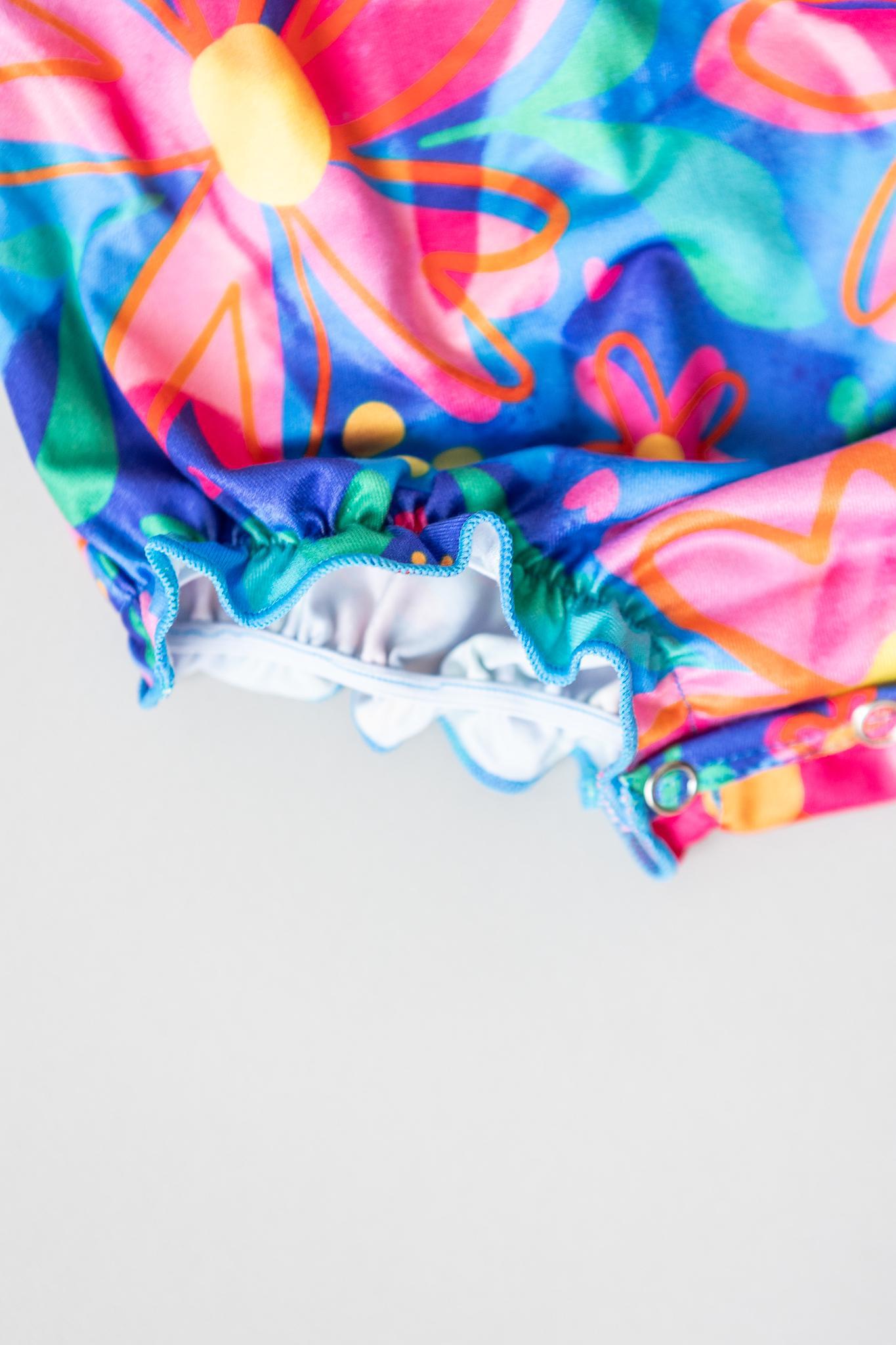 Mila & Rose:  Springing Around Ruffle Cross Back Romper SHIPS SEPARATELY