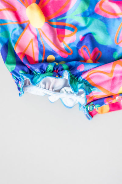 Mila & Rose:  Springing Around Ruffle Cross Back Romper SHIPS SEPARATELY