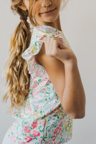 Mila & Rose:  Daffodils S/S Ruffle Tee SHIPS SEPARATELY