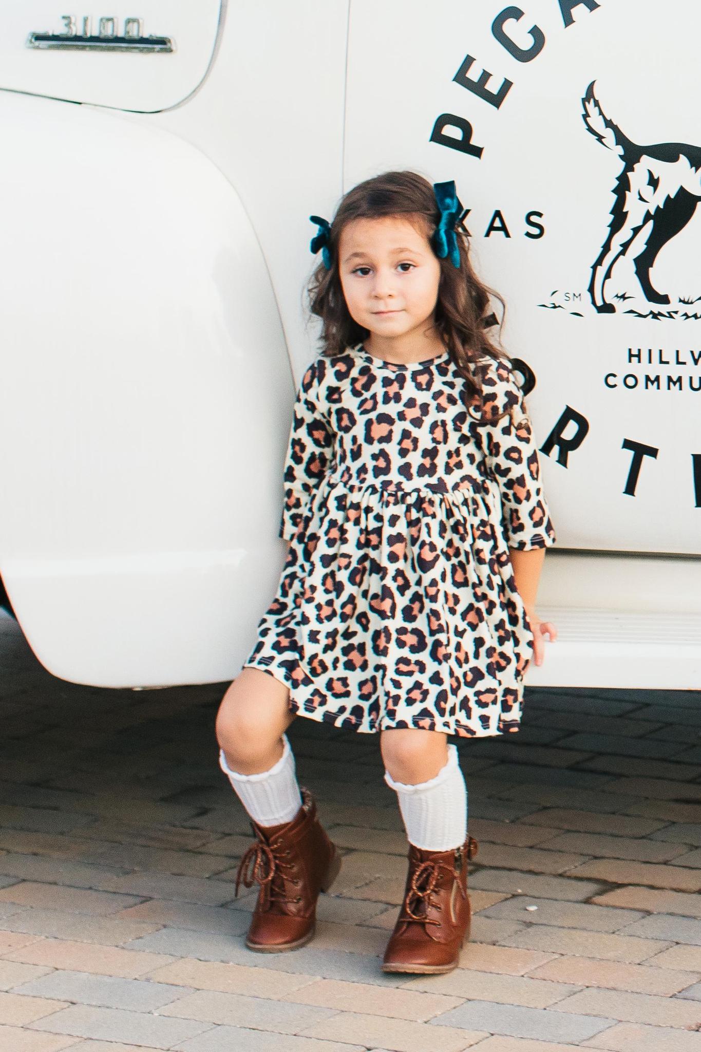 Mila & Rose:  Wild One 3/4 Sleeve Pocket Twirl Dress SHIPS SEPARATELY