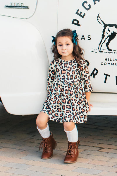 Mila & Rose:  Wild One 3/4 Sleeve Pocket Twirl Dress SHIPS SEPARATELY
