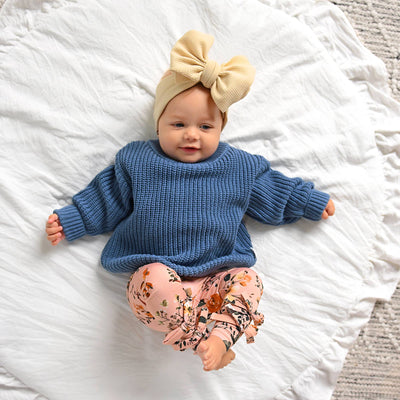 Gigi and Max Bow Leggings: Flora Light Pink