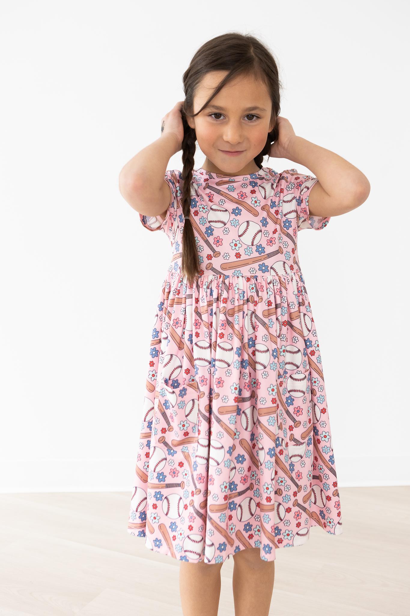 Mila & Rose:  Batter Up S/S Pocket Twirl Dress SHIPS SEPARATELY