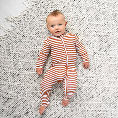 Gigi and Max Ribbed Zip Sleeper: Chase Brown
