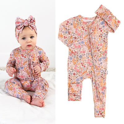 Gigi and Max: Meadow Floral Bunny Ruffle Zip