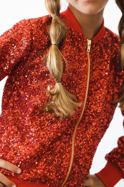 Mila & Rose:  Red Sequin Jacket SHIPS SEPARATELY