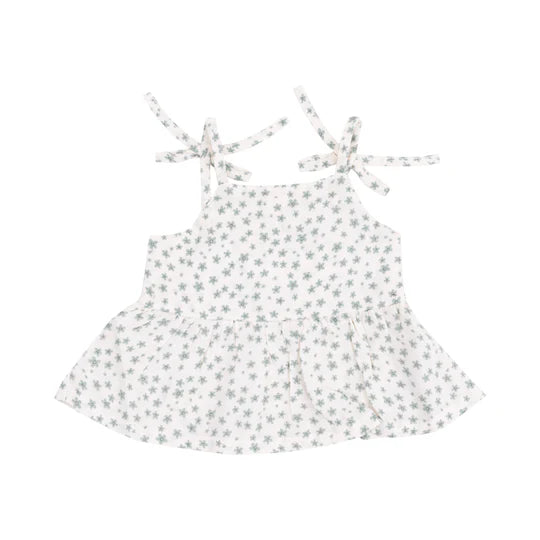 Angel Dear Muslin Tank And Smocked Waist Pants: Jadeite Simple Floral