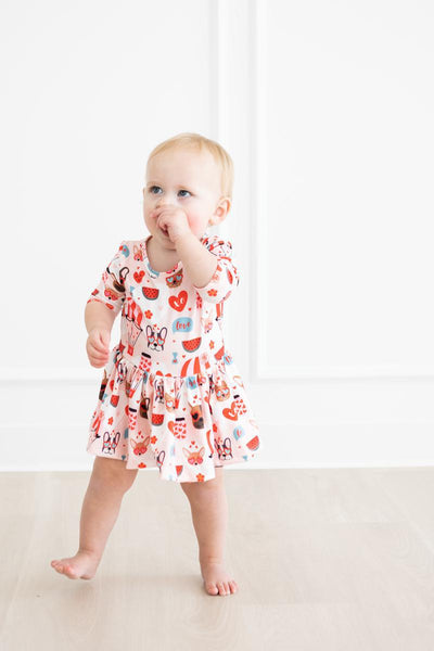 Mila & Rose:  Puppy Love 3/4 Sleeve Twirl Bodysuit SHIPS SEPARATELY