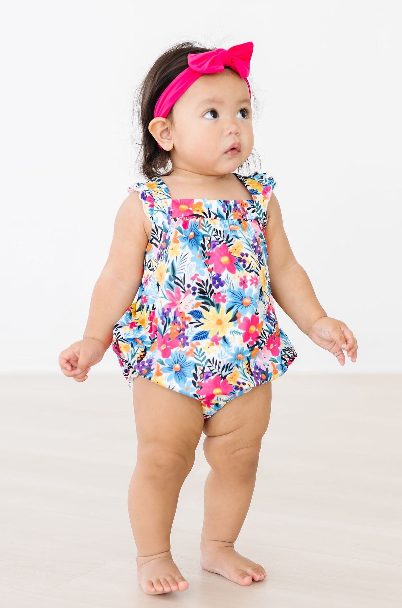 Mila & Rose:  Petal Paradise Ruffle Cross Back Romper SHIPS SEPARATELY