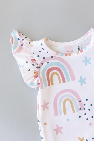 Mila & Rose:  Over the Rainbow S/S Flutter Bodysuit SHIPS SEPARATELY
