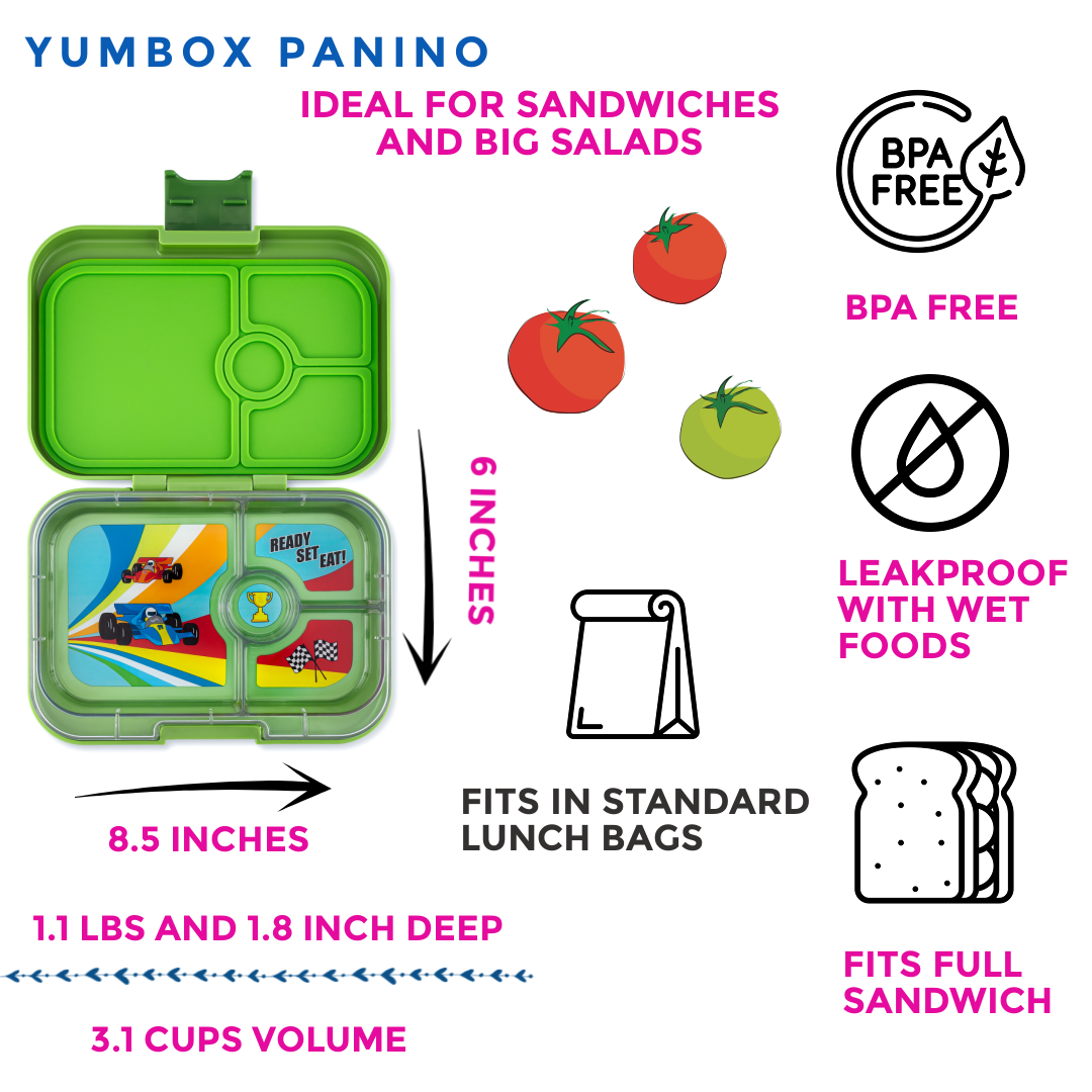 Yumbox Panino: Matcha Green (Racecar Tray)