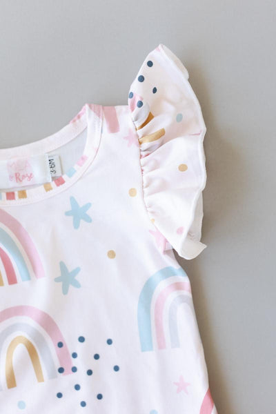 Mila & Rose:  Over the Rainbow S/S Flutter Bodysuit SHIPS SEPARATELY