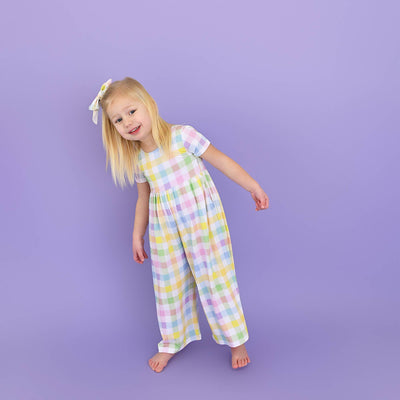 Gigi and Max: Winnie Pastel Plaid Romper