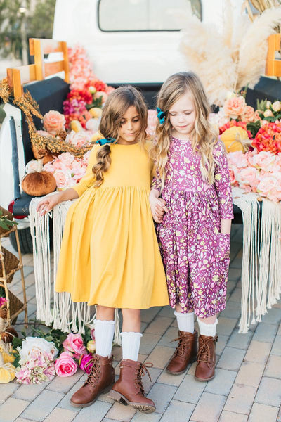 Mila & Rose:  Mustard Pocket Twirl Dress SHIPS SEPARATELY