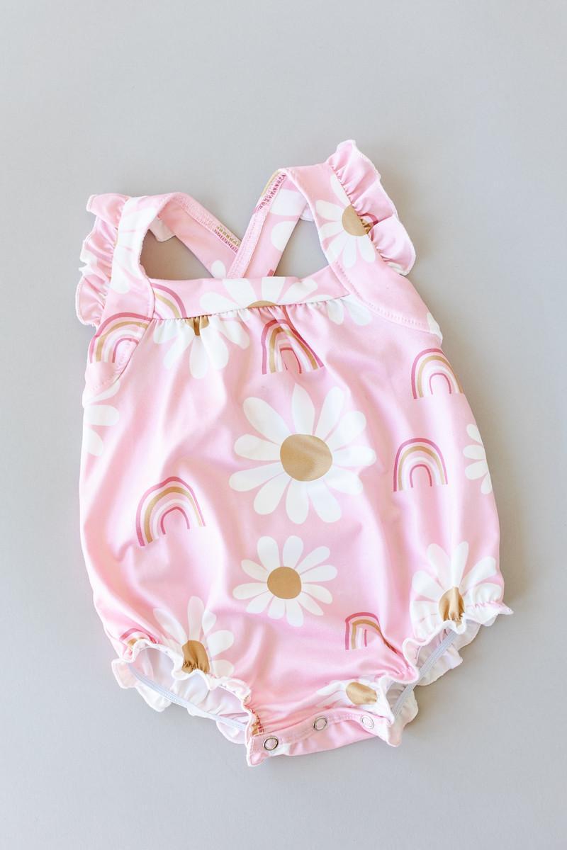 Mila & Rose:  You are My Sunshine Ruffle Cross Back Romper SHIPS SEPARATELY