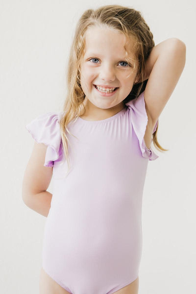 Mila & Rose:  Lavender S/S Flutter Sleeve Leotard SHIPS SEPARATELY
