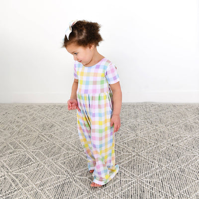 Gigi and Max: Winnie Pastel Plaid Romper