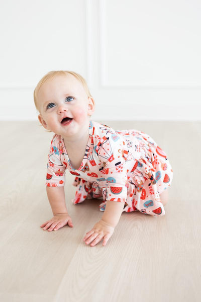Mila & Rose:  Puppy Love 3/4 Sleeve Twirl Bodysuit SHIPS SEPARATELY