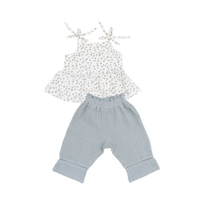 Angel Dear Muslin Tank And Smocked Waist Pants: Jadeite Simple Floral