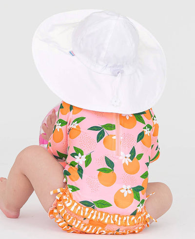 RuffleButts + RuggedButts - Kids White Sun Protective Hat
