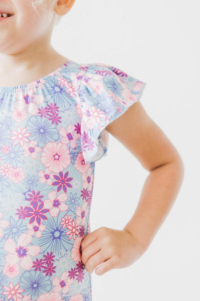 Mila & Rose:  Love Blooms S/S Flutter Sleeve Leotard SHIPS SEPARATELY
