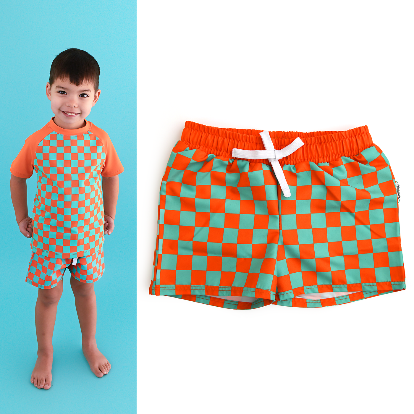 Gigi and Max Swim Shorts: Spencer Checks