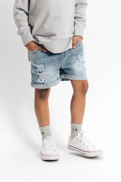 Little Bipsy: Distressed Denim Shorts