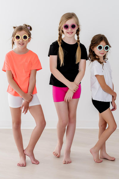 Mila & Rose:  Black Ruffle Pocket Tee SHIPS SEPARATELY