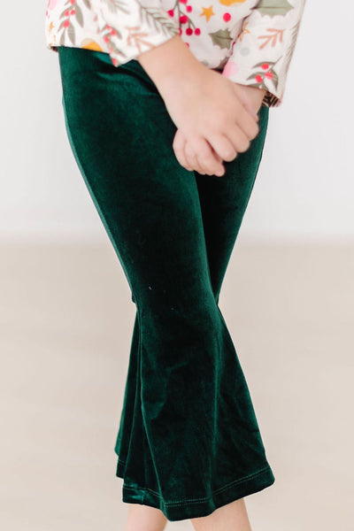 Mila & Rose:  Hunter Green Velvet Bells SHIPS SEPARATELY
