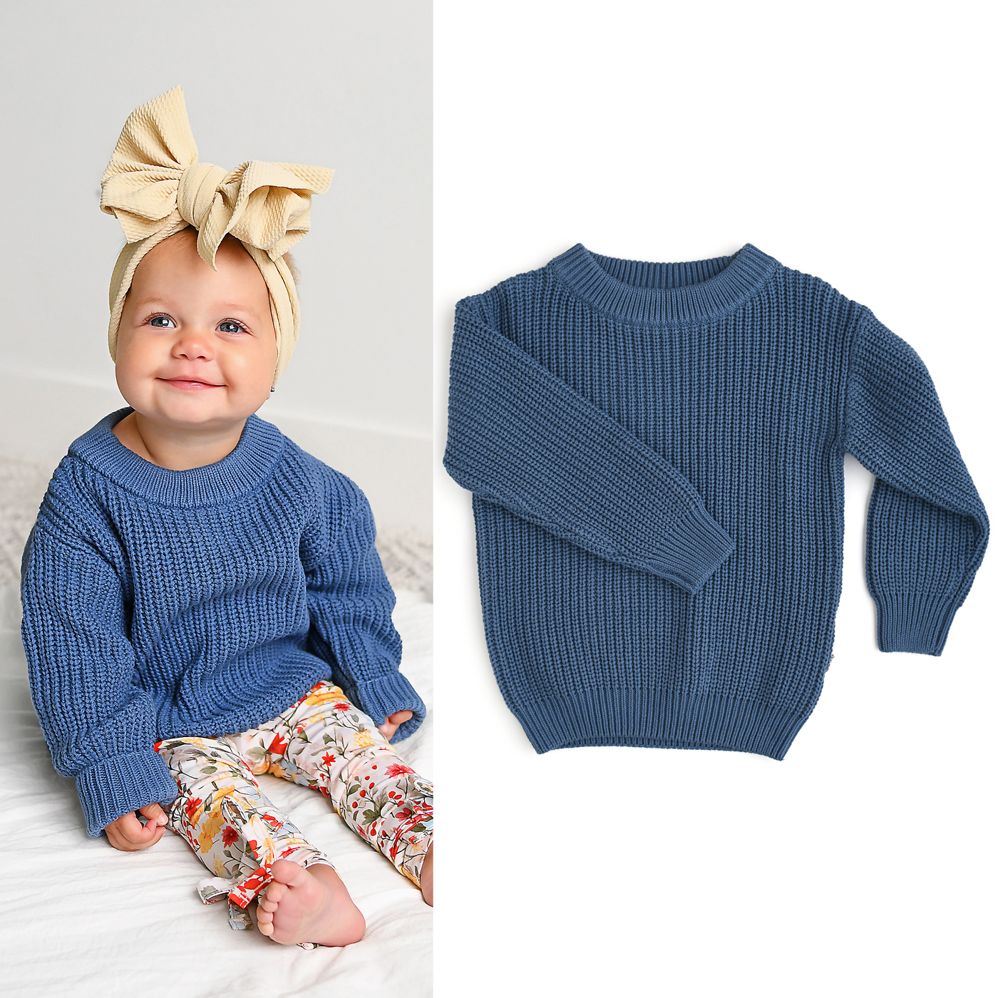 Gigi and Max Sweater: Steel Blue