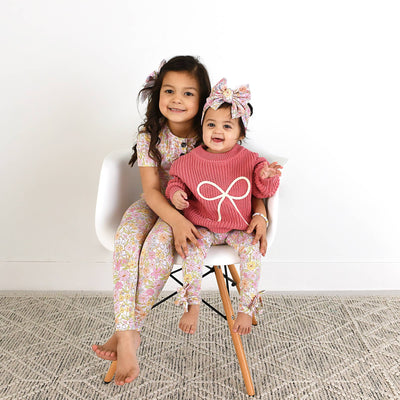 Gigi and Max: Kennedy Floral Bow Leggings (Runs Big)