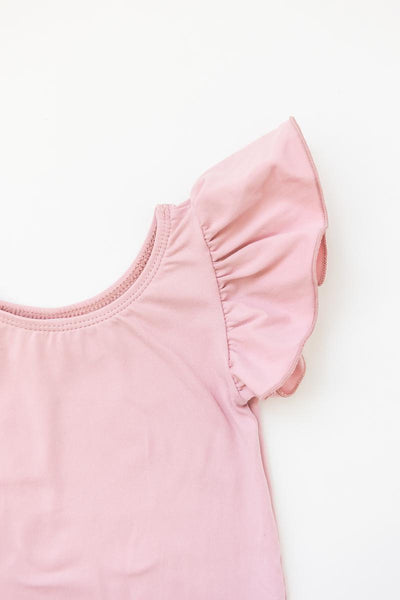 Mila & Rose:  Vintage Pink S/S Flutter Sleeve Leotard SHIPS SEPARATELY