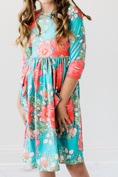 Mila & Rose:  After the Rain 3/4 Sleeve Pocket Twirl Dress SHIPS SEPARATELY