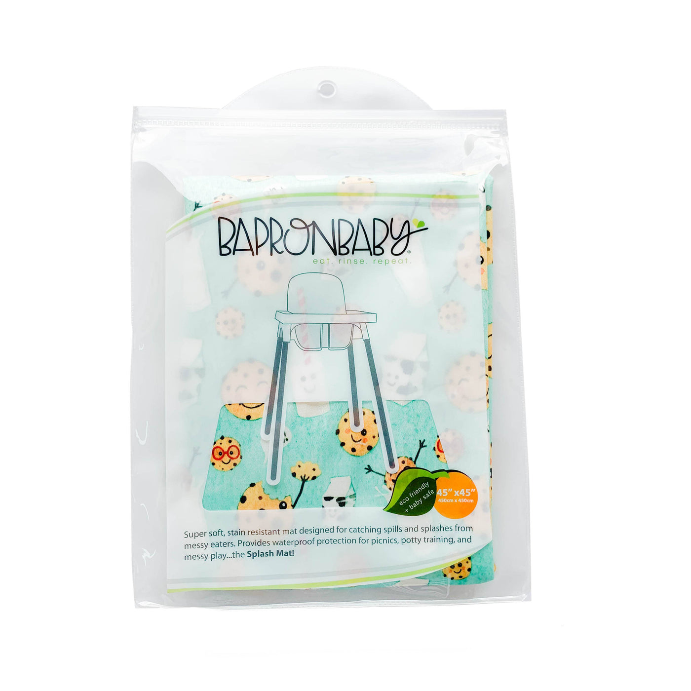 Bapron Splash Mat: Cookies & Milk