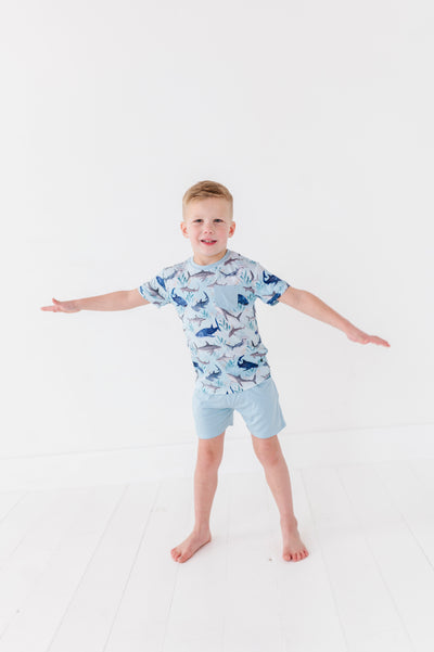 Sleepy Sloth Pocket Tee Short Set: No Bullshark