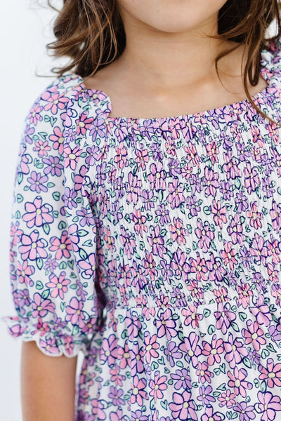 Mila & Rose:  Lovely Lavender Smocked Ruffle Dress SHIPS SEPARATELY