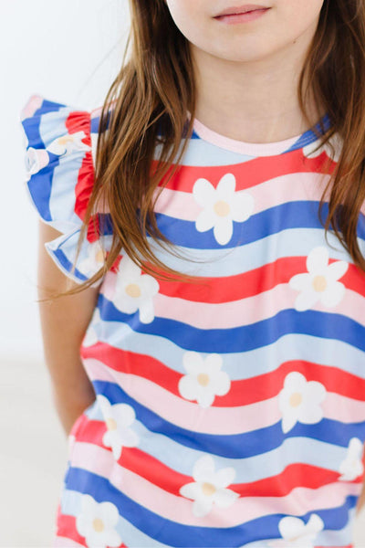 Mila & Rose:  July Vibes S/S Ruffle Tee SHIPS SEPARATELY